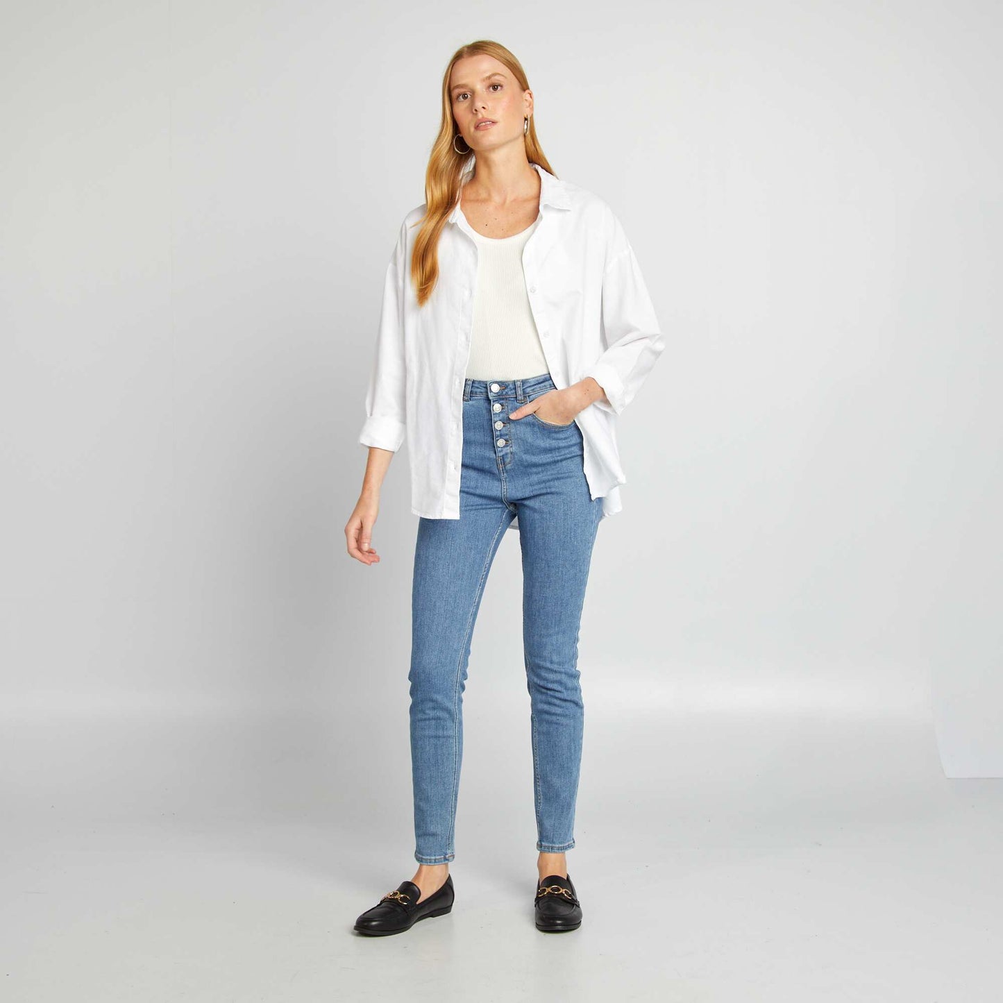 Jean skinny de tiro alto AZUL