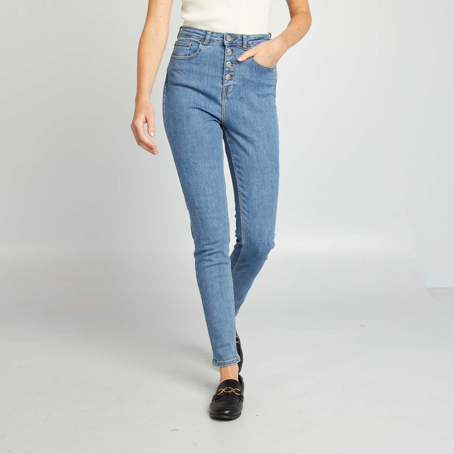 Jean skinny de tiro alto AZUL