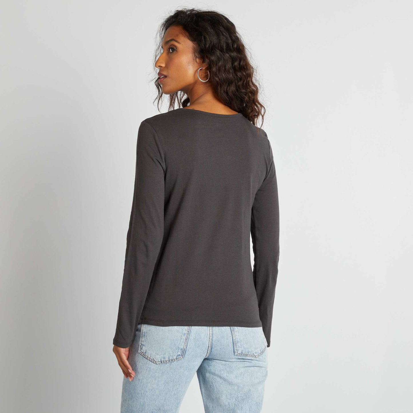 Camiseta de punto de manga larga GRIS