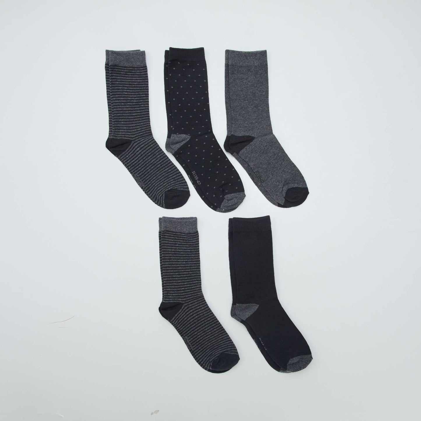 Pack de 5 pares medias fantasía NEGRO