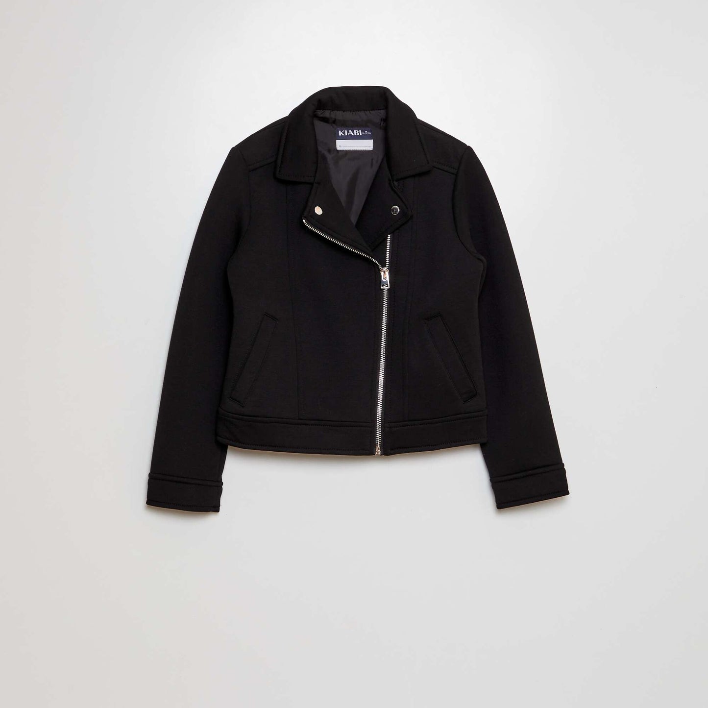 Chaqueta de punto con cierre de cremallera asimétrico negro