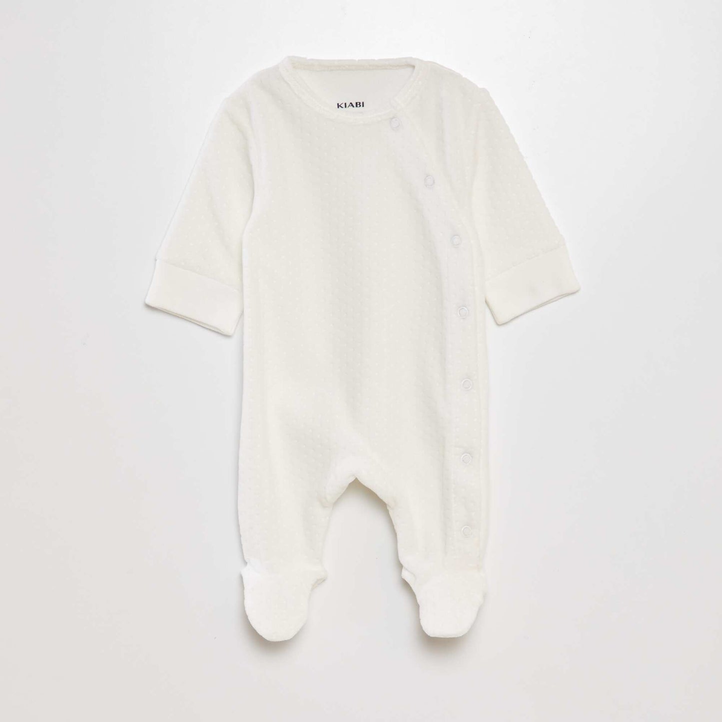 Pijama de terciopelo con mangas ajustables BLANCO