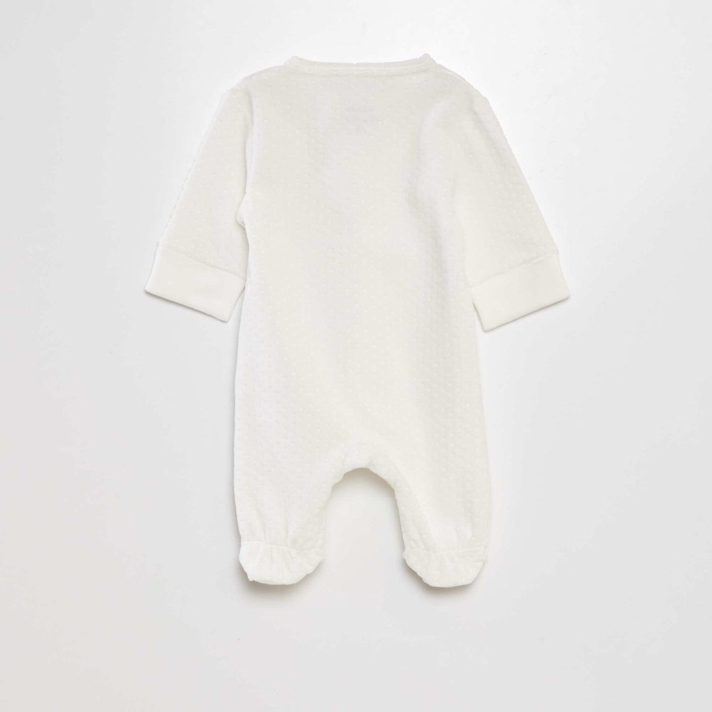 Pijama de terciopelo con mangas ajustables BLANCO