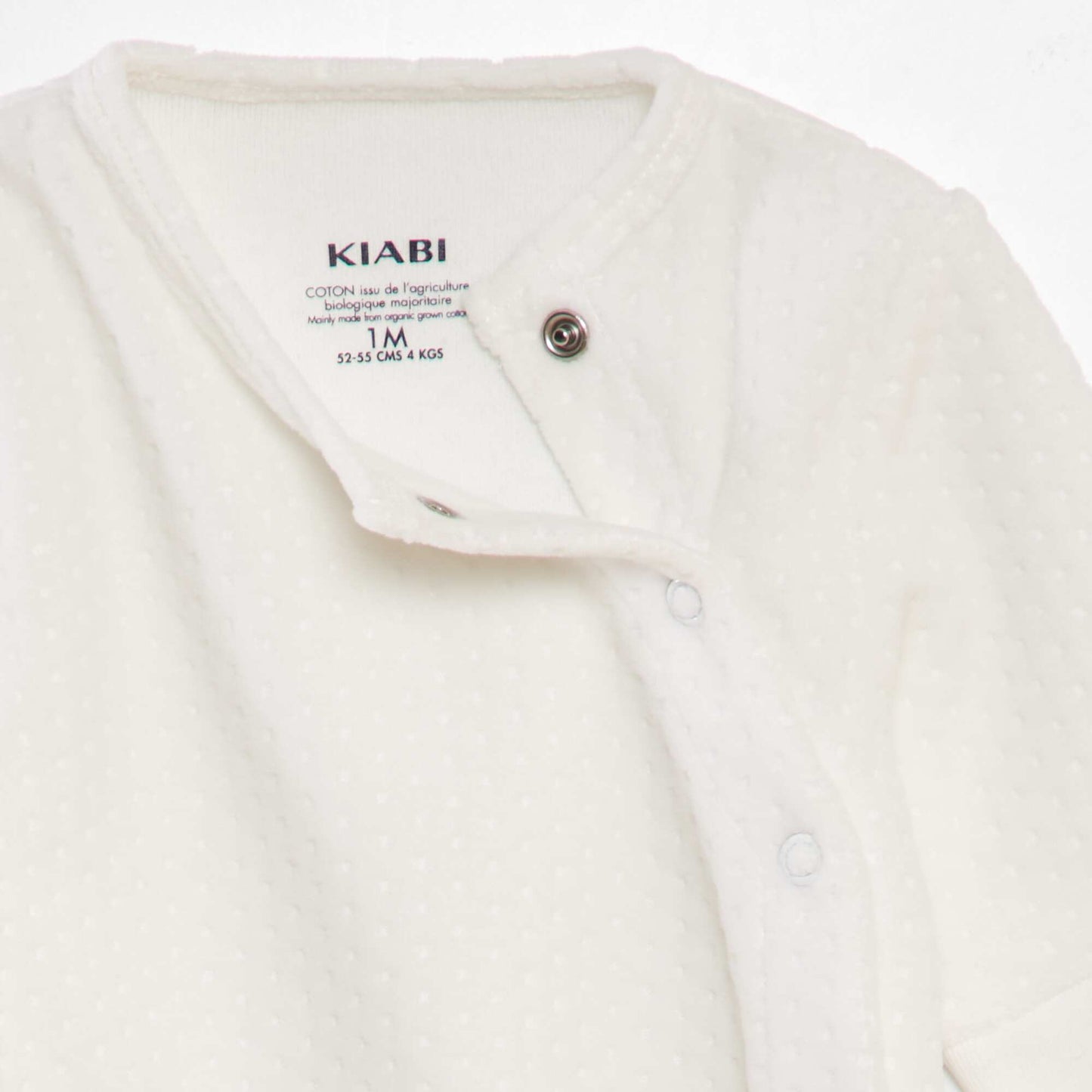 Pijama de terciopelo con mangas ajustables BLANCO