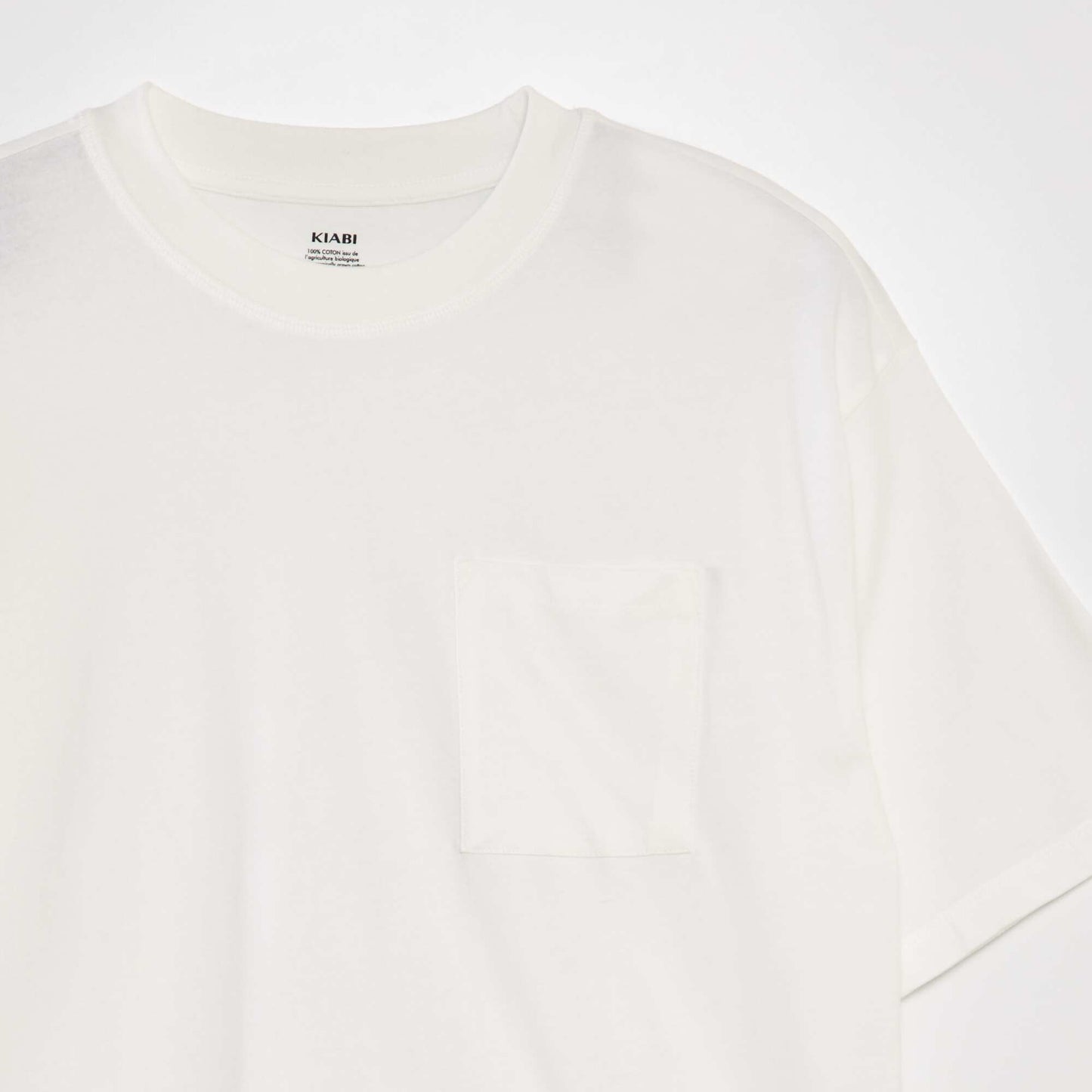 Camiseta lisa corte ancho BLANCO