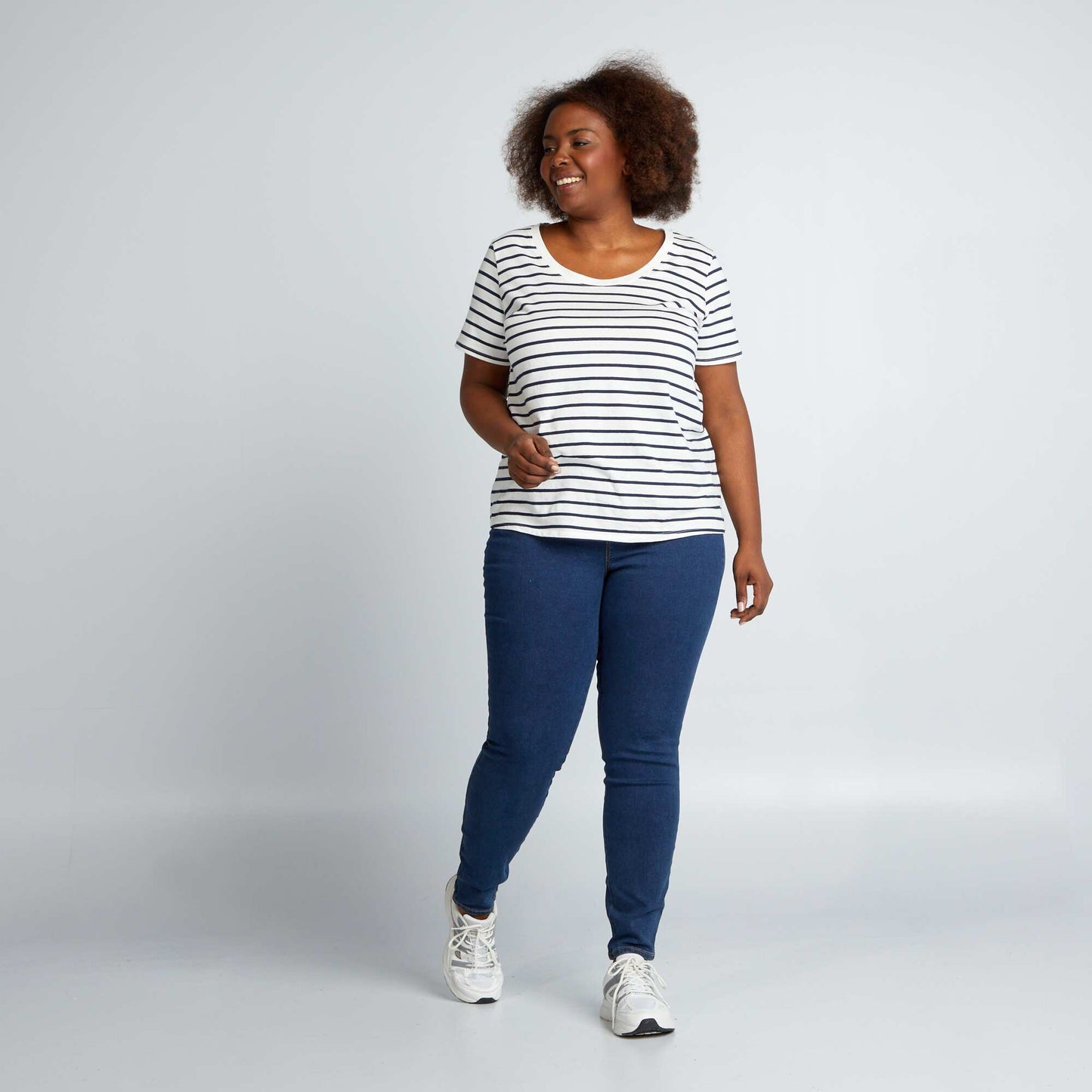 Jegging regular elástico de tiro alto AZUL