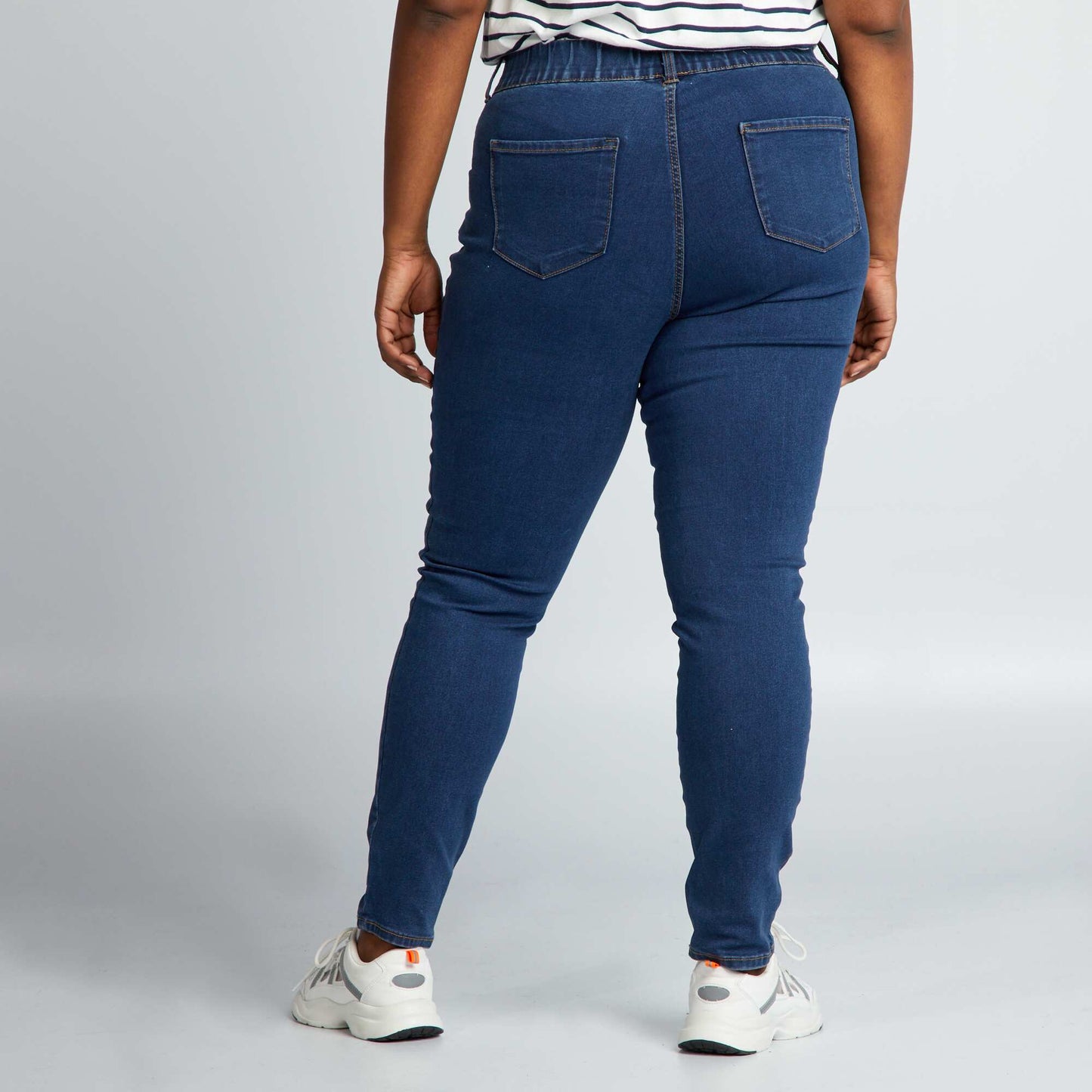 Jegging regular elástico de tiro alto AZUL