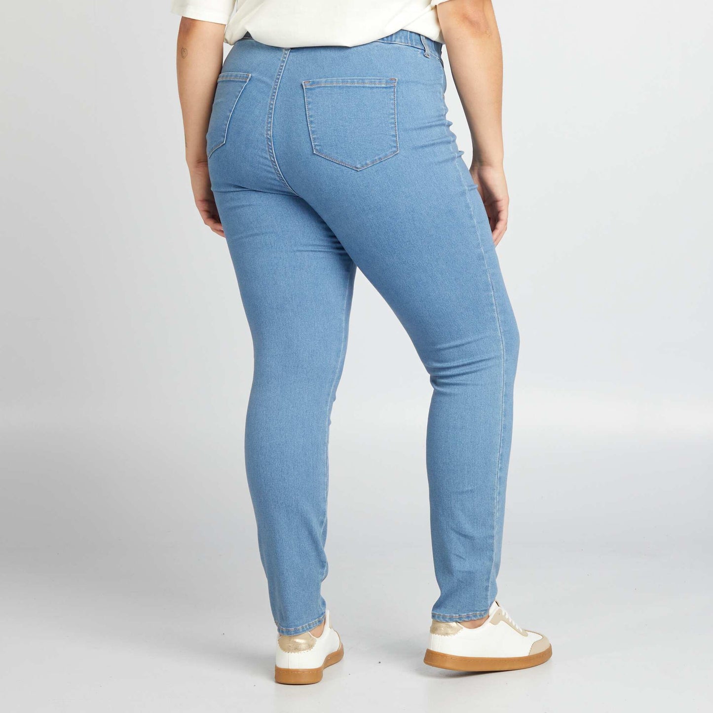 Jegging regular elástico de tiro alto AZUL