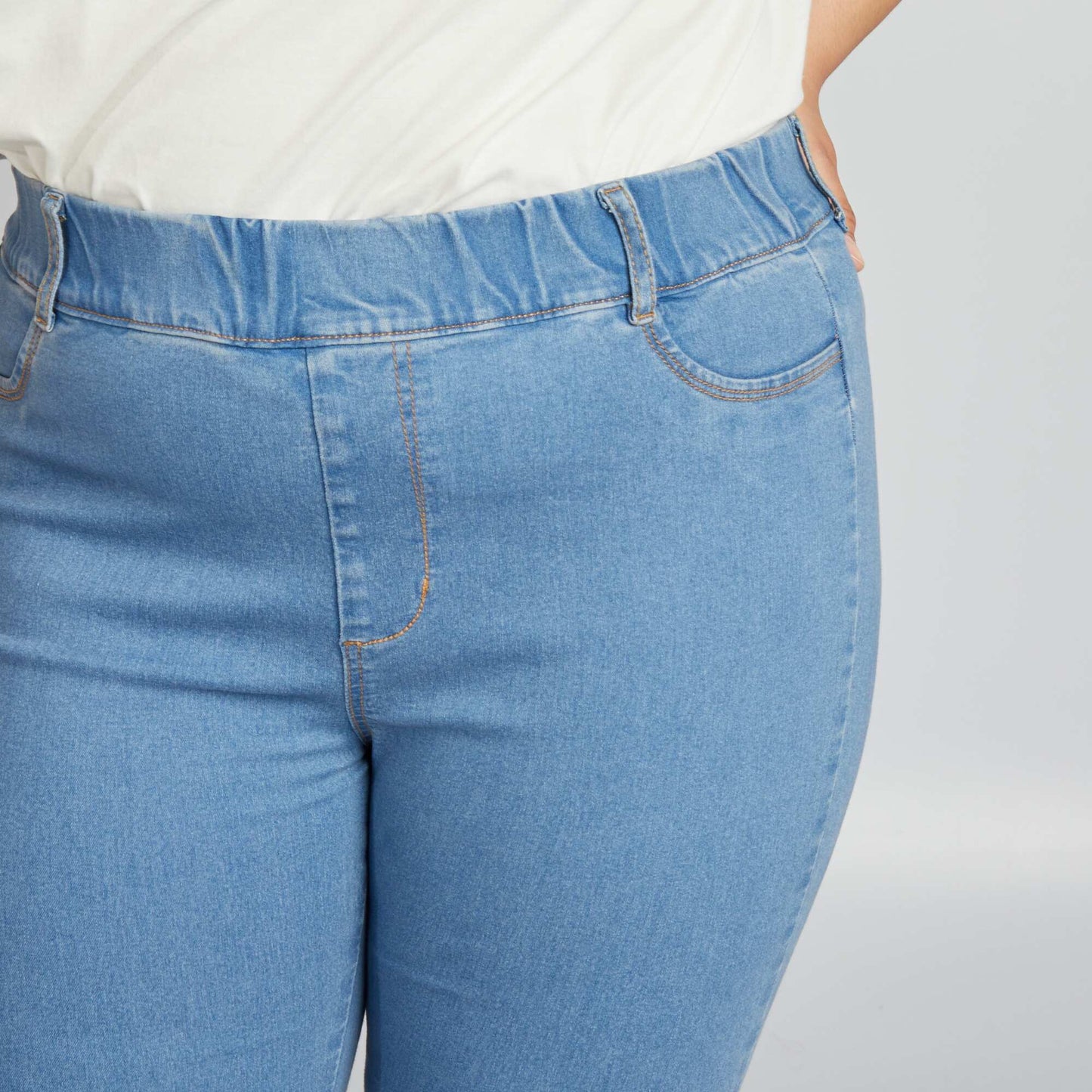 Jegging regular elástico de tiro alto AZUL