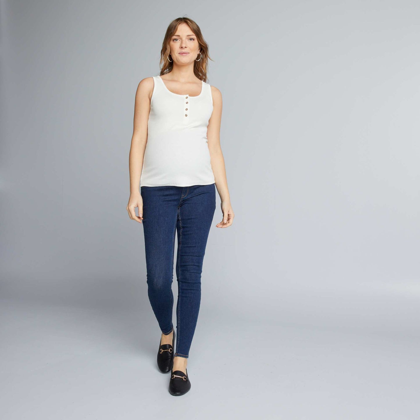 Jegging maternidad con banda de punto AZUL