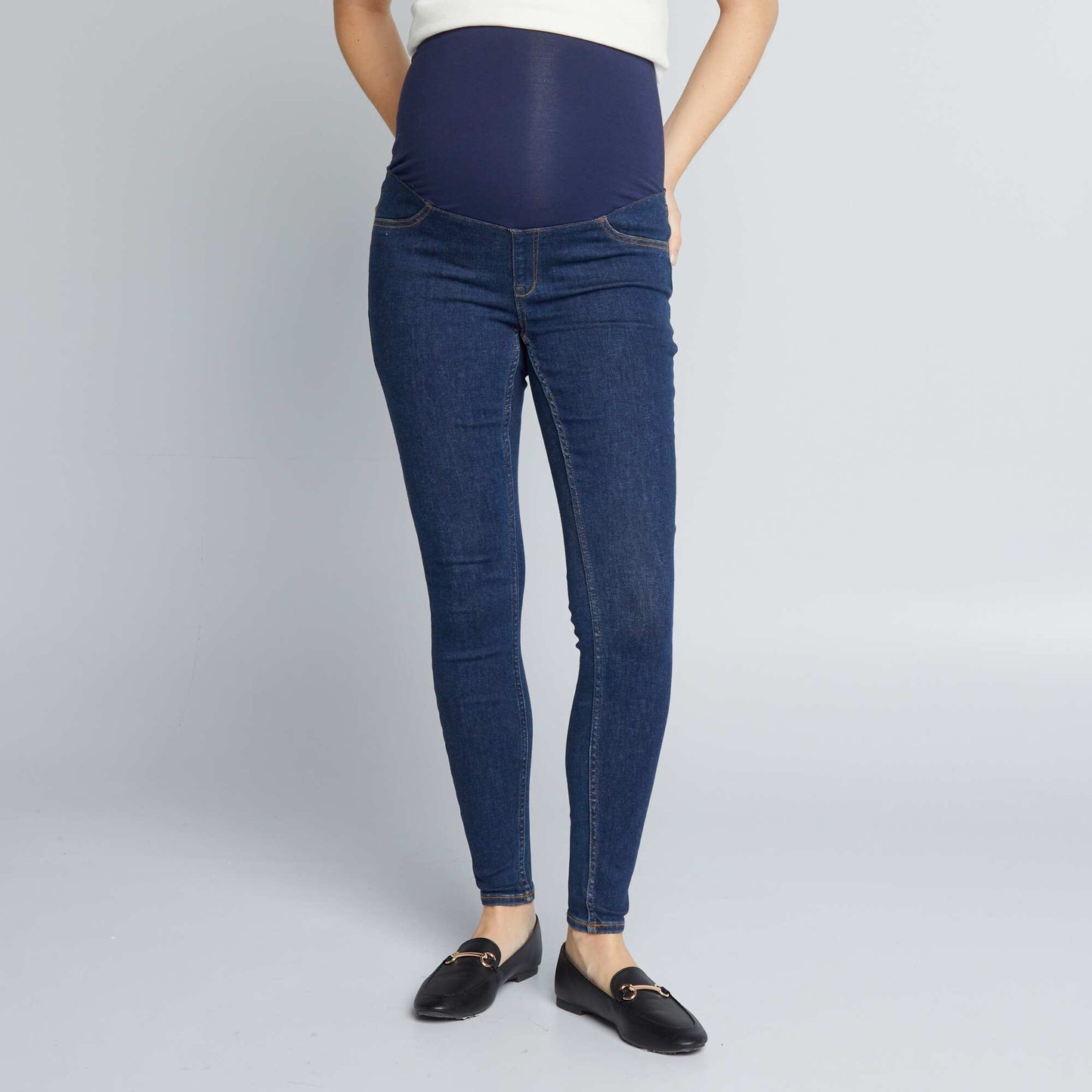 Jegging maternidad con banda de punto AZUL