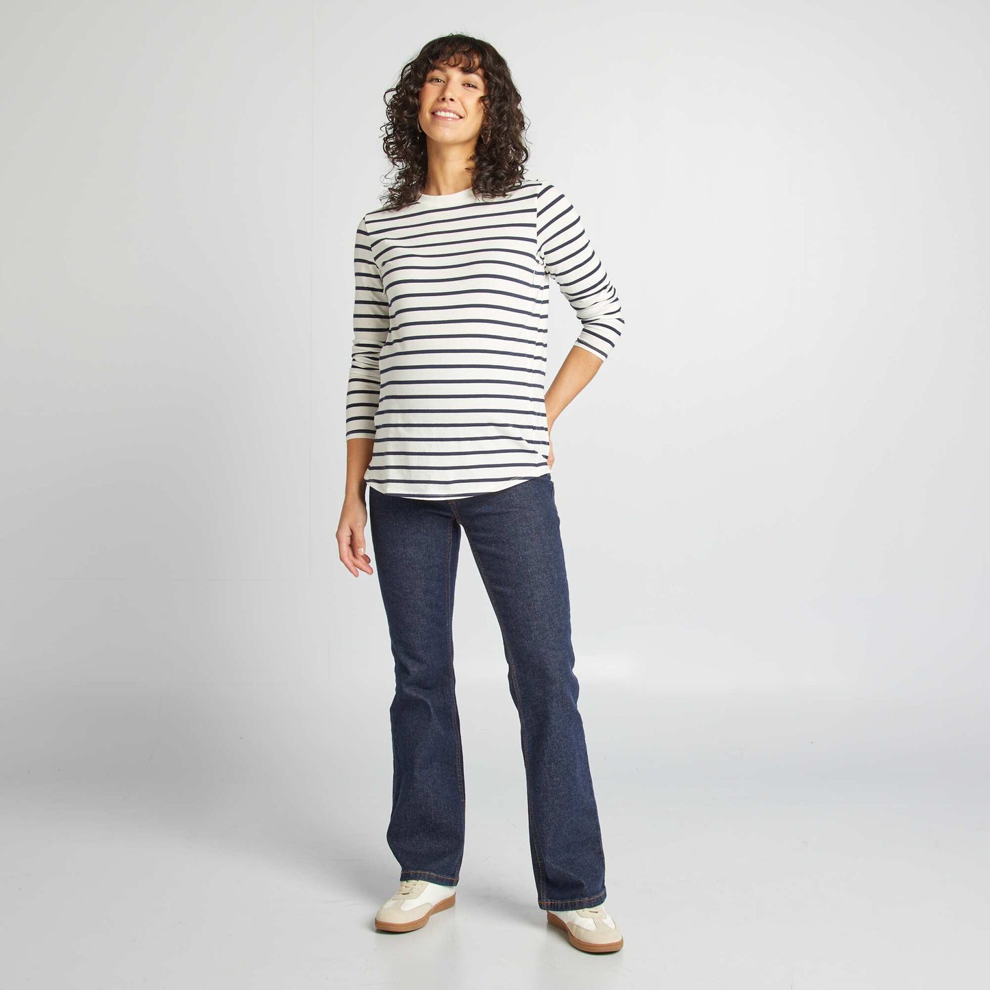 Jean flare maternidad AZUL