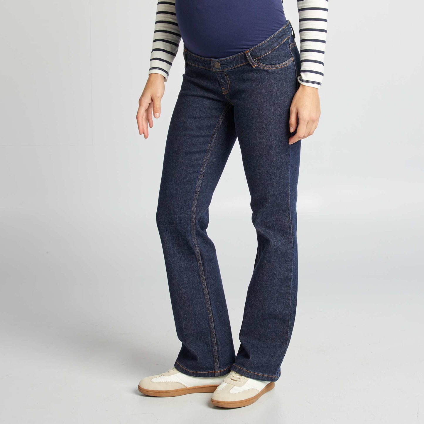 Jean flare maternidad AZUL