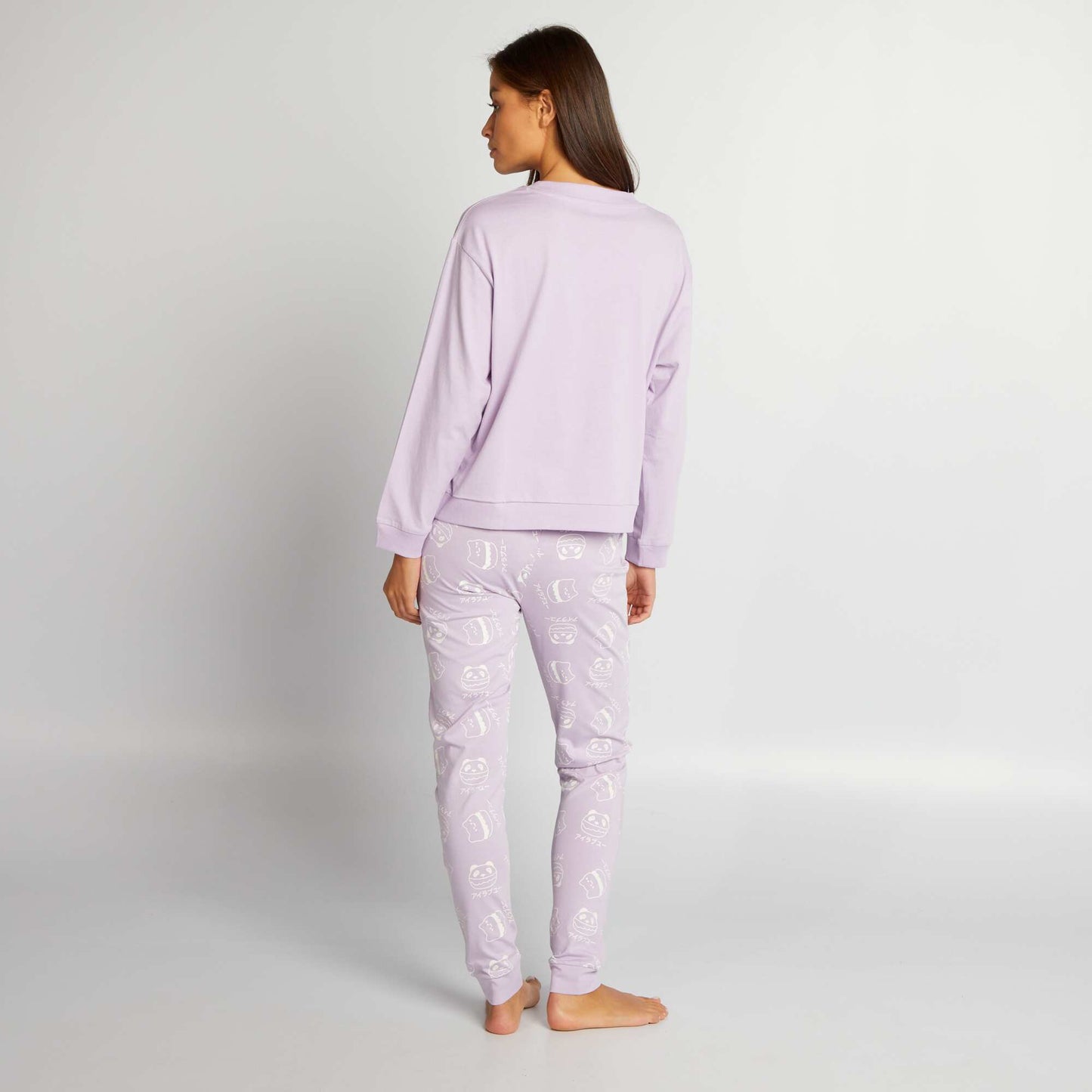 Conjunto de pijama largo de punto - 2 piezas PURPURA
