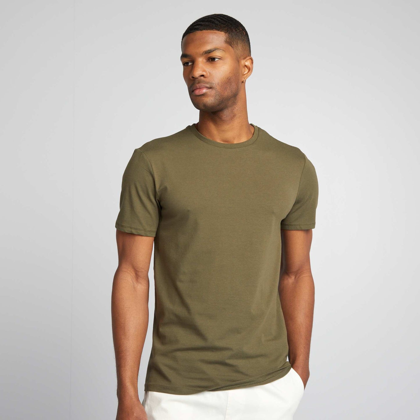 Camiseta lisa - Muscle fit KAKI