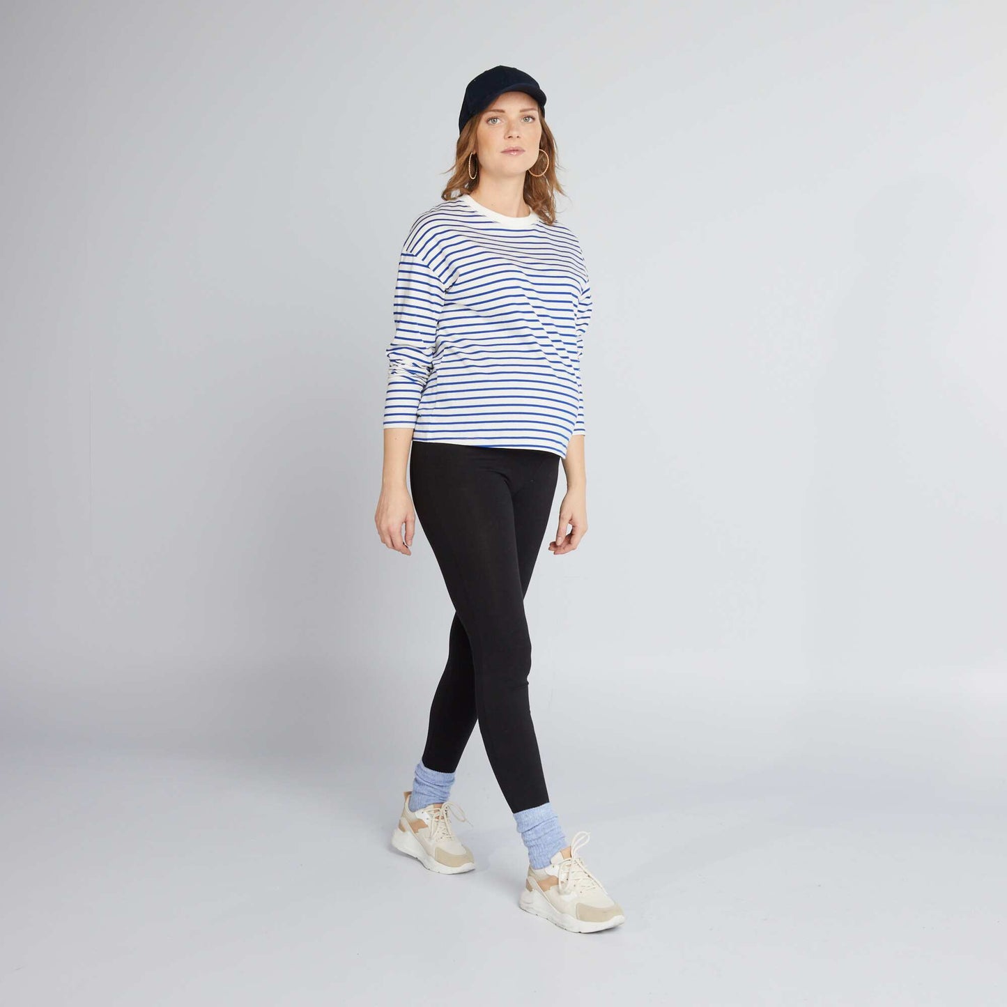 Legging maternidad largo de punto liso negro