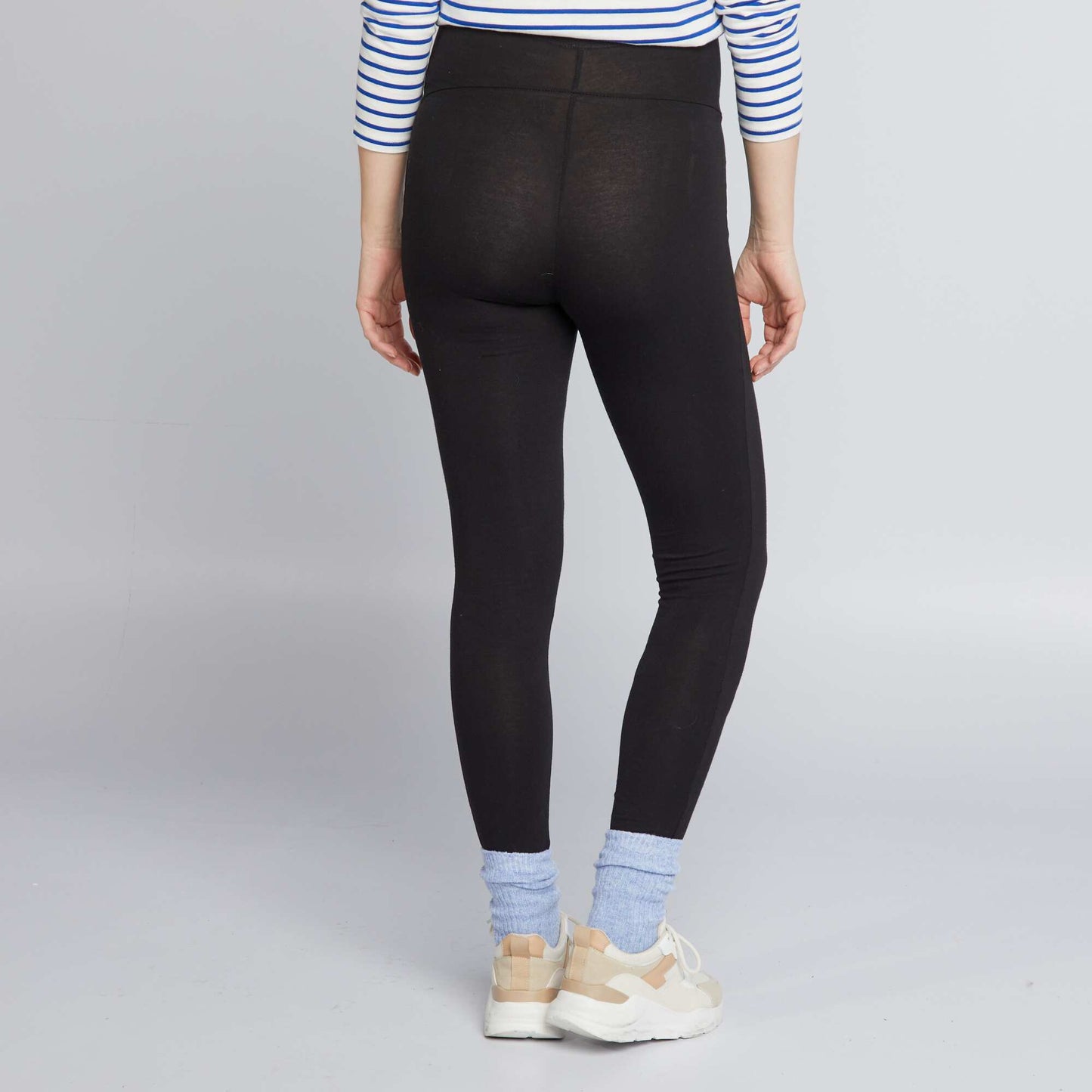 Legging maternidad largo de punto liso negro