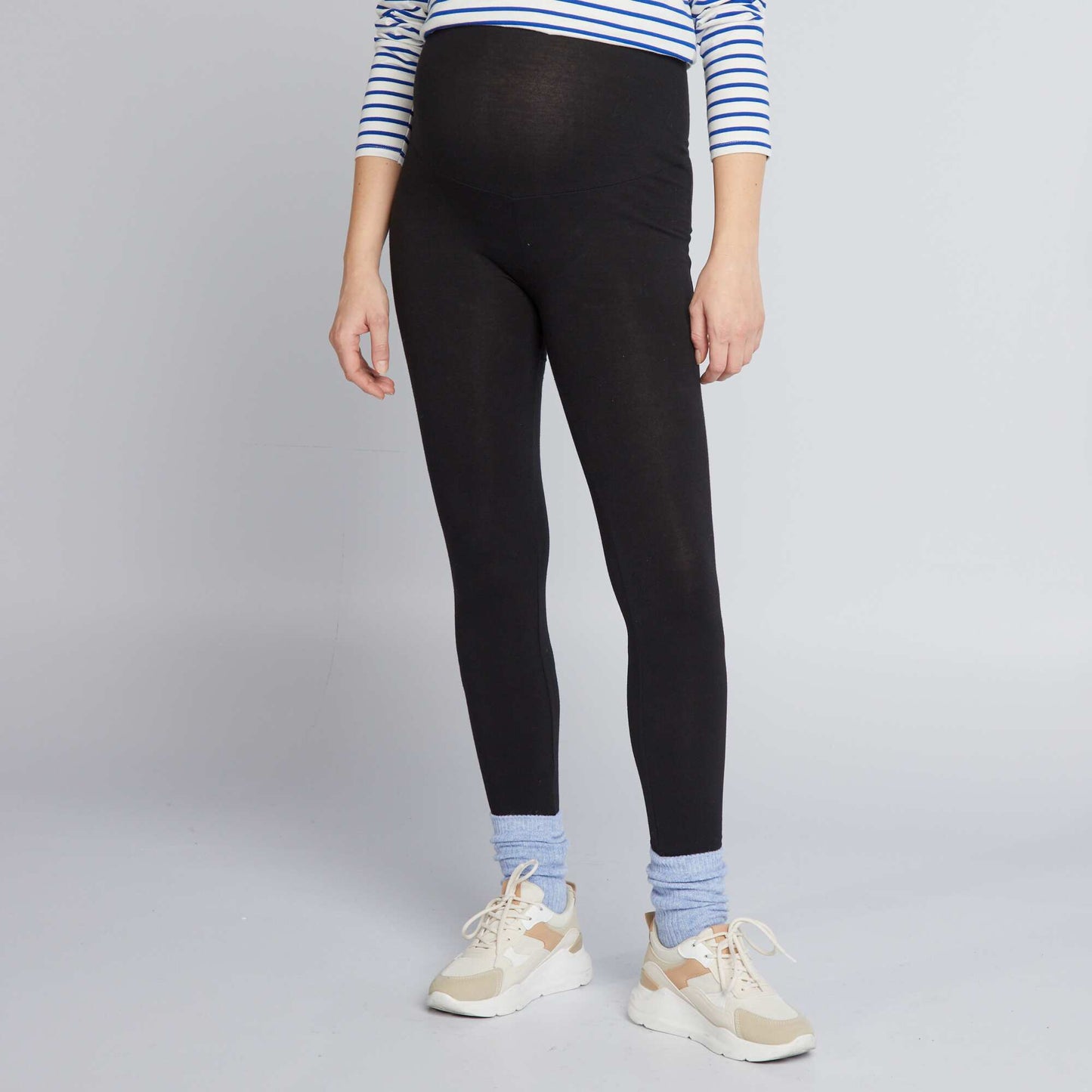 Legging maternidad largo de punto liso negro