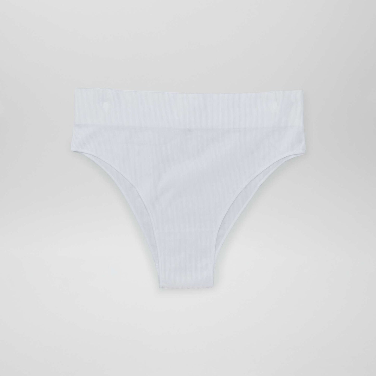 Pack de 2 braguitas brasileñas de canalé sin costuras blanco