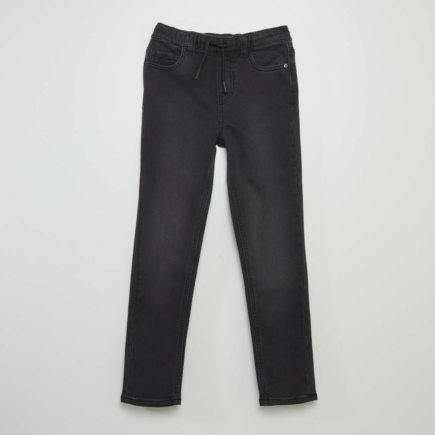 Jean con cintura elástica con cordones GRIS