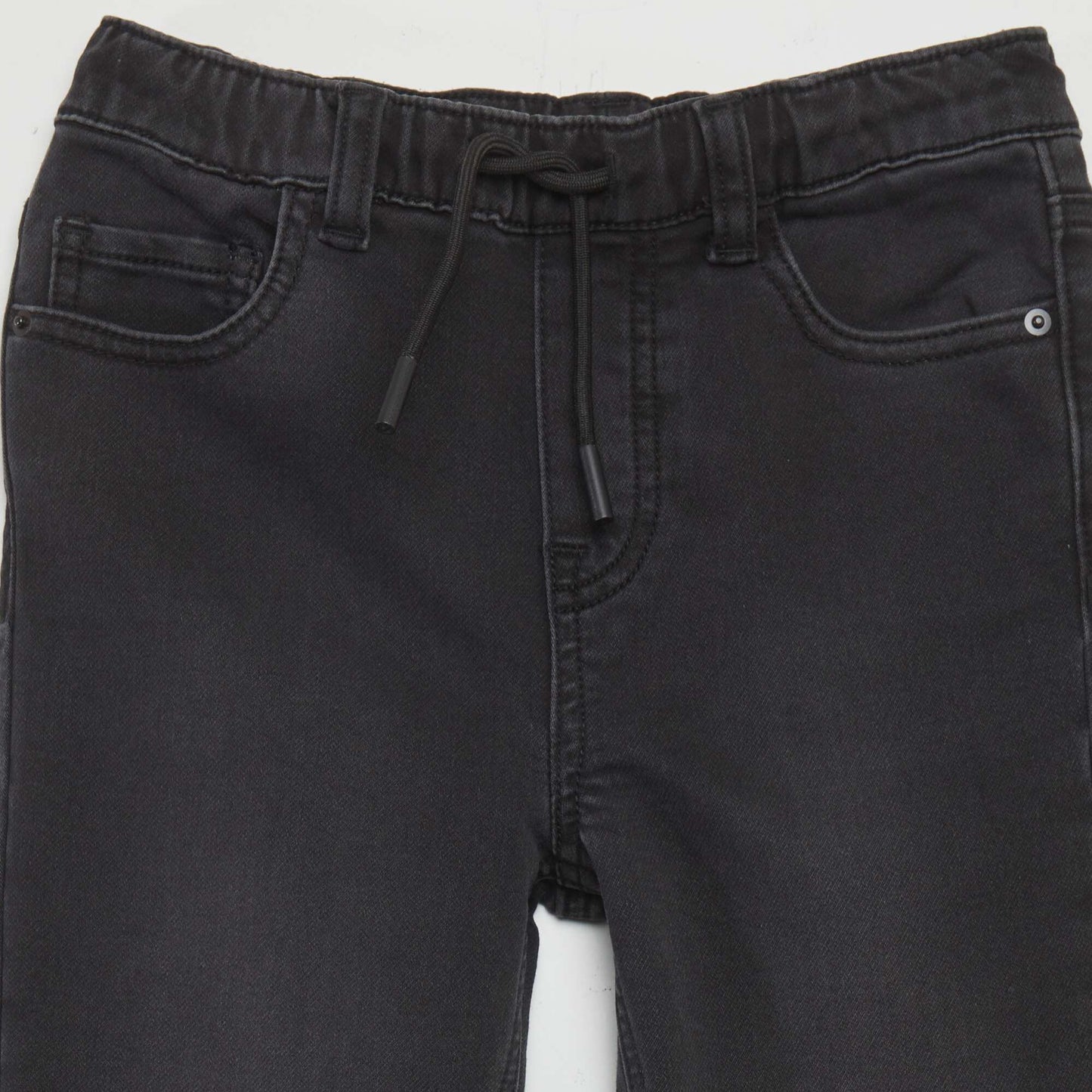Jean con cintura elástica con cordones GRIS