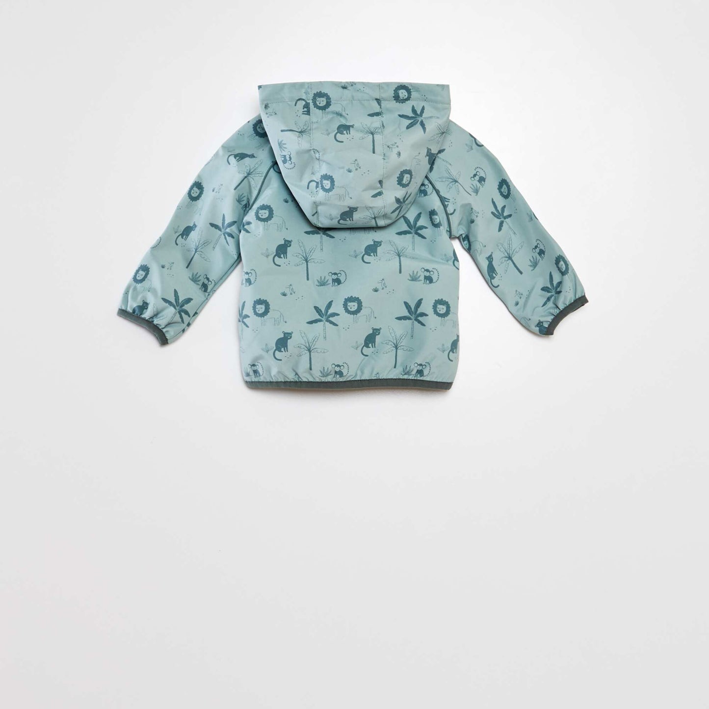 Cortavientos estampado con capucha VERDE