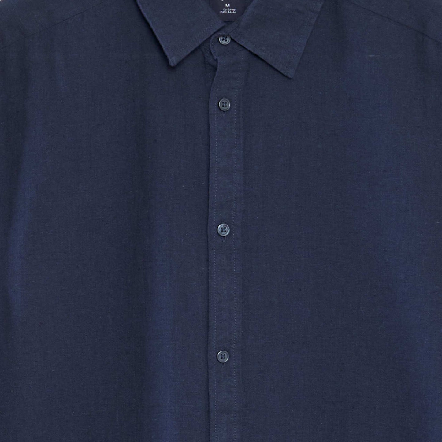 Camisa de lino de manga corta AZUL MARINO