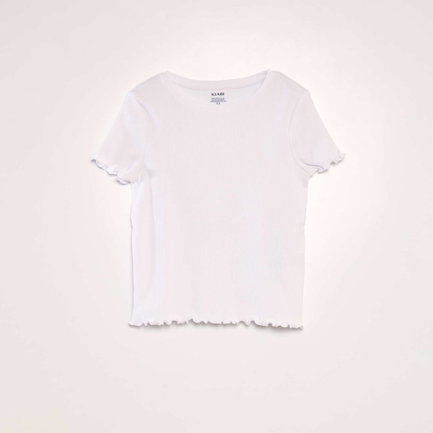 Camiseta de canalé blanco