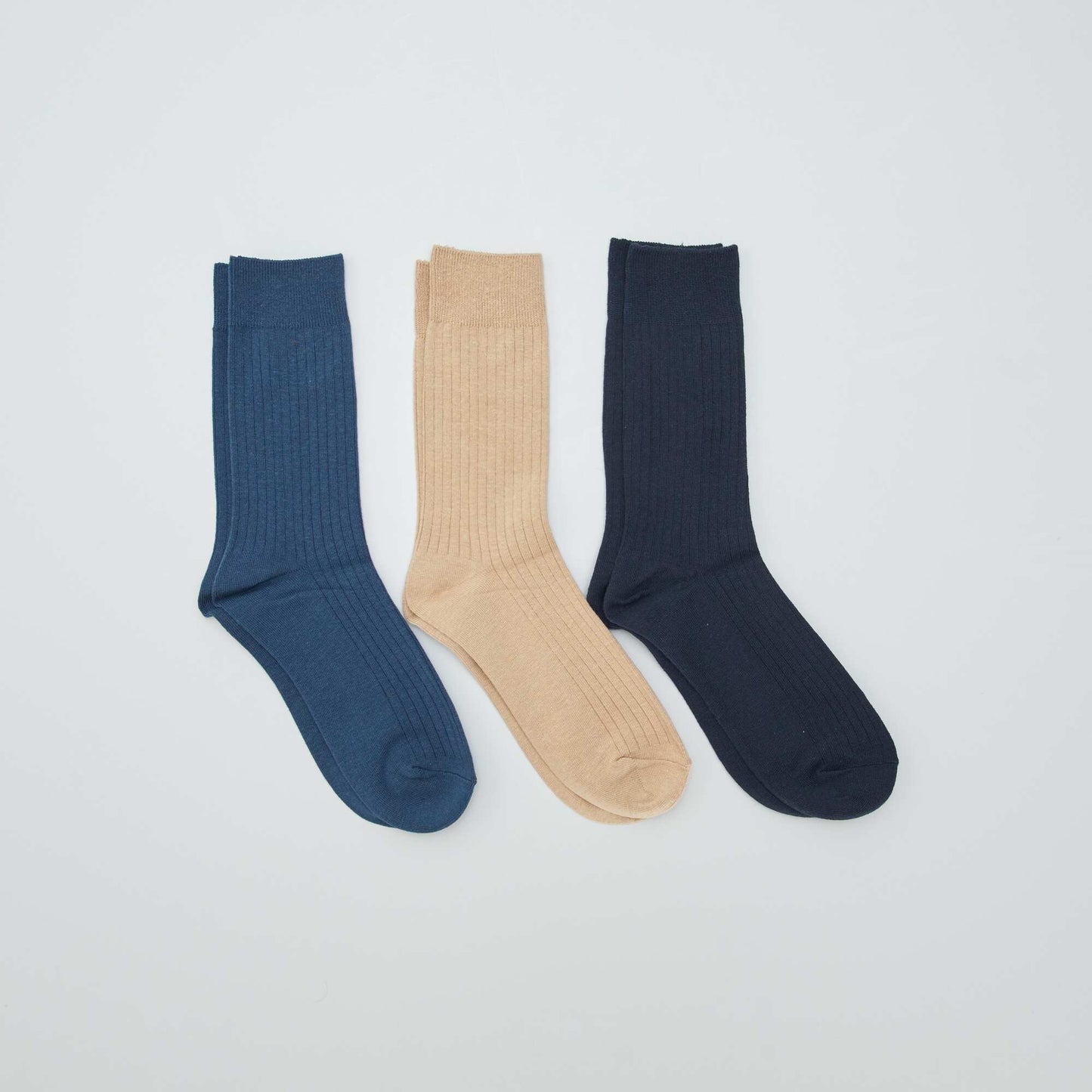 Pack de medias altos acanalados - 3 pares AZUL