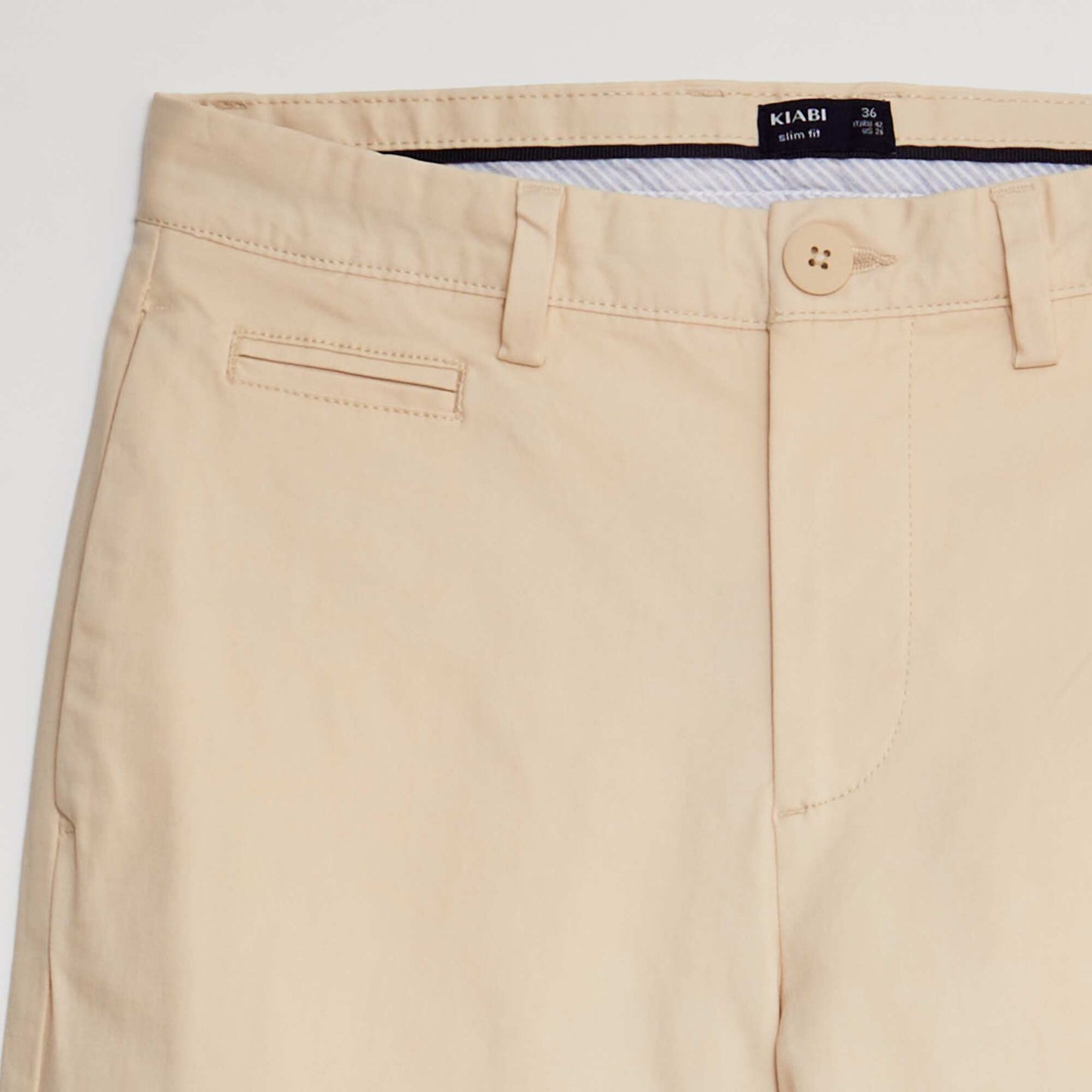 Pantalón slim de tencel BEIGE