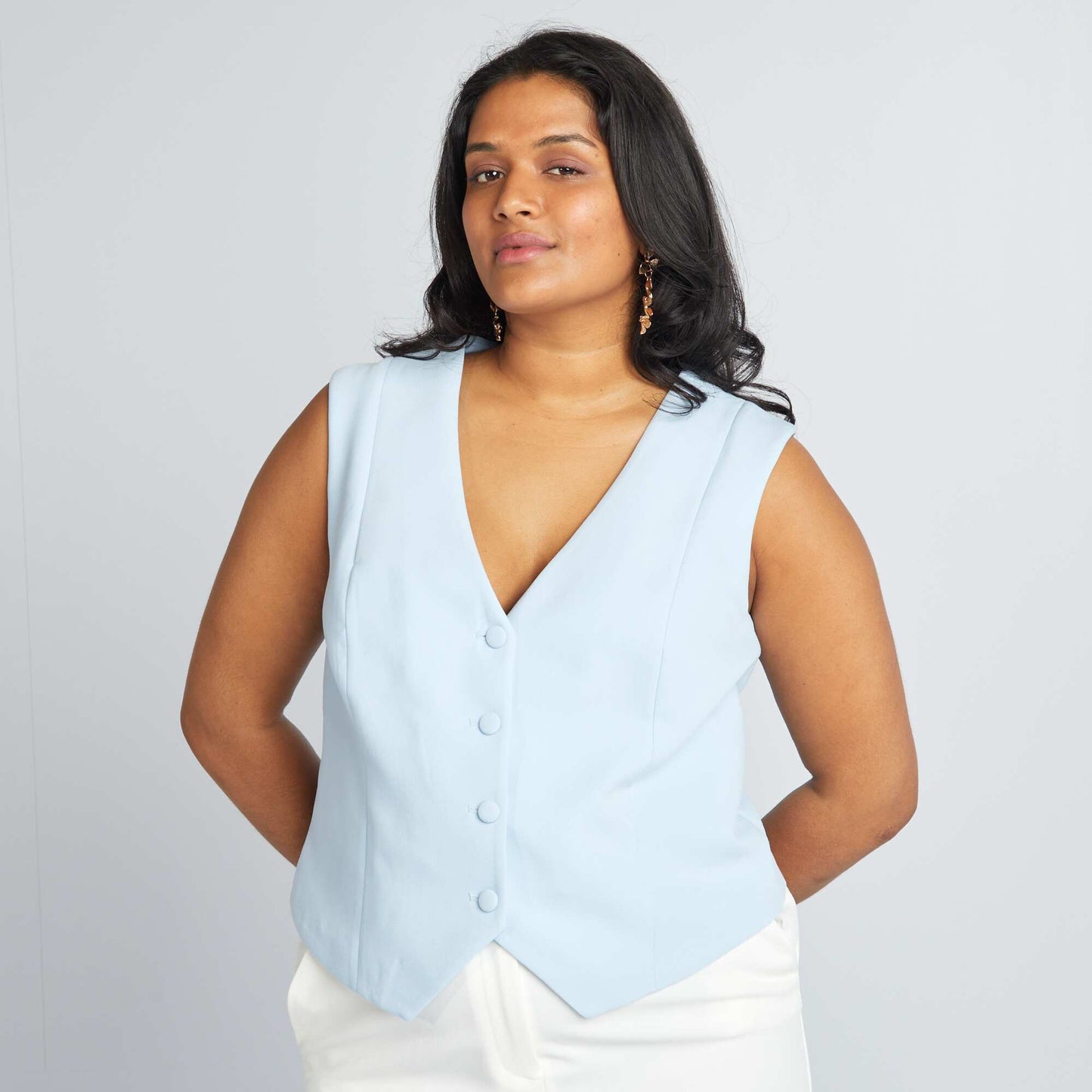 Chaleco de traje tipo camarero AZUL