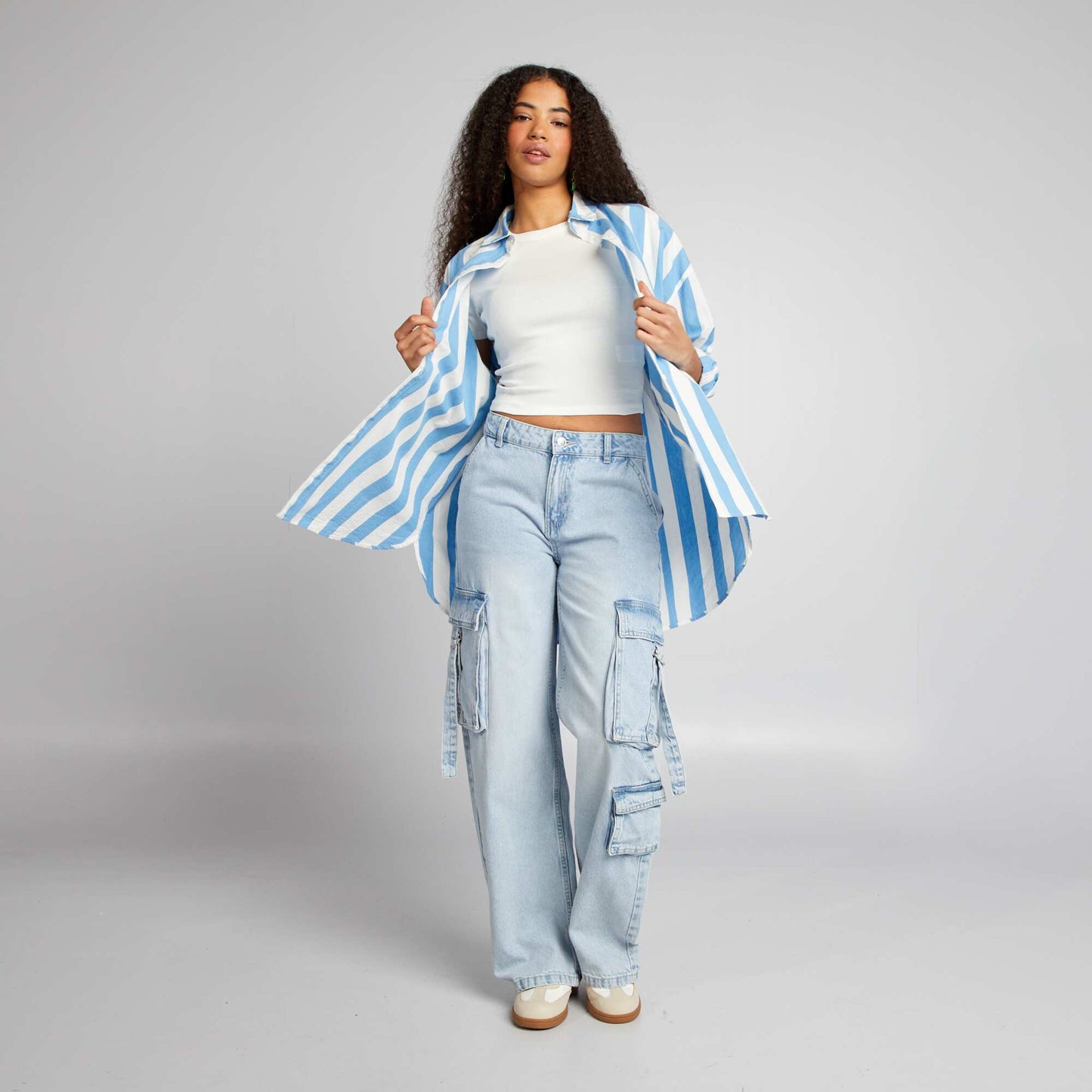 Camiseta cropped de manga corta BLANCO