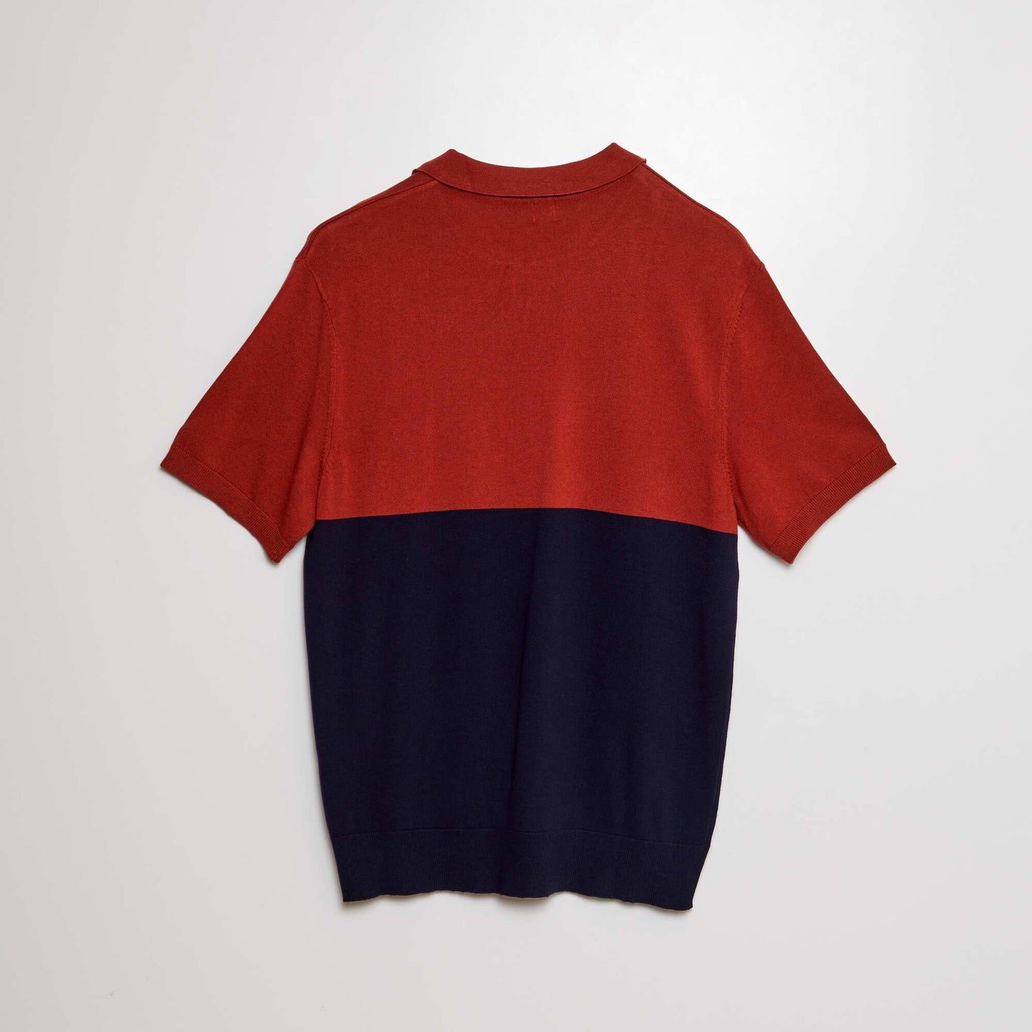 Remera de punto de manga corta azul