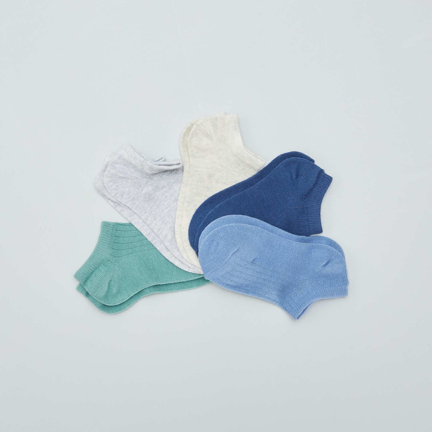 Pack de 5 pares de medias invisibles AZUL