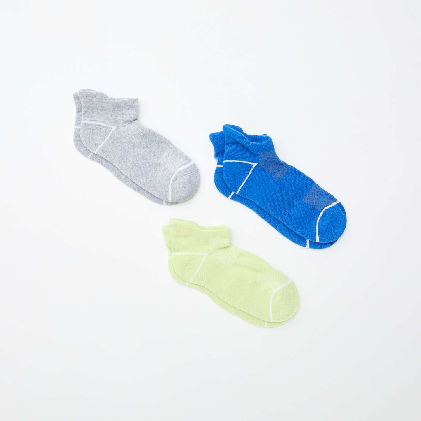 Pack de 3 pares de medias deportivos invisibles AZUL