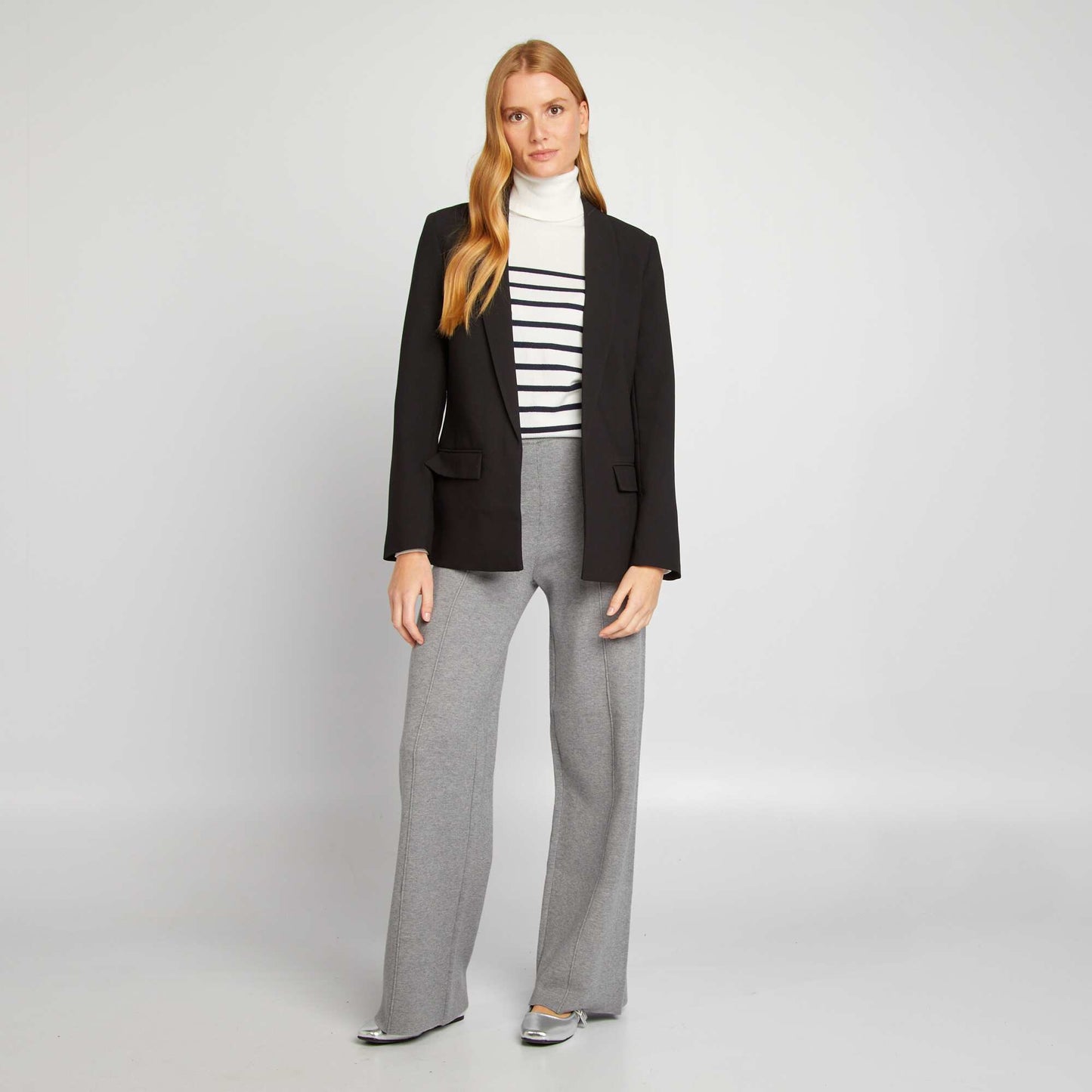 Chaqueta blazer largo medio NEGRO