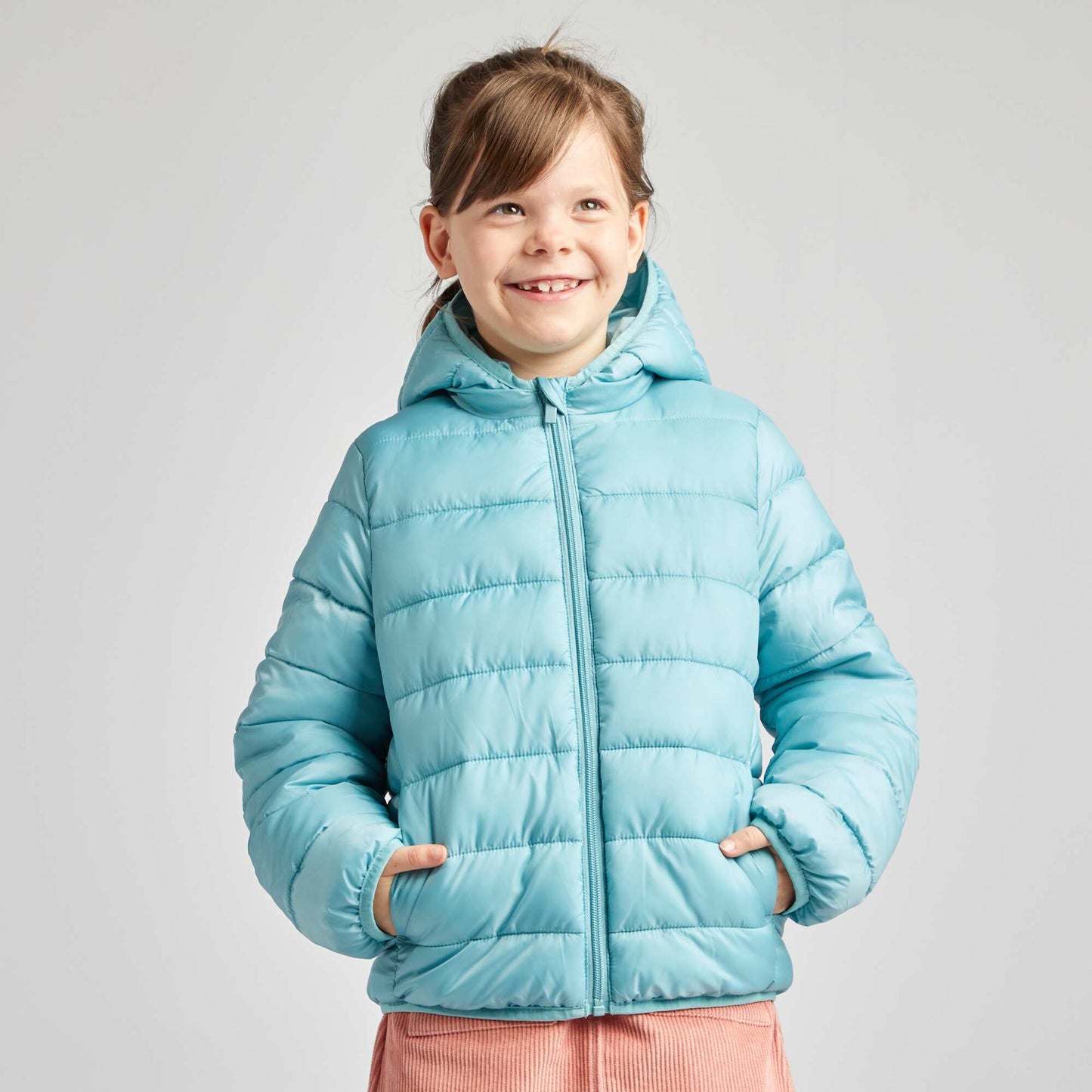 Anorak acolchado con capucha AZUL