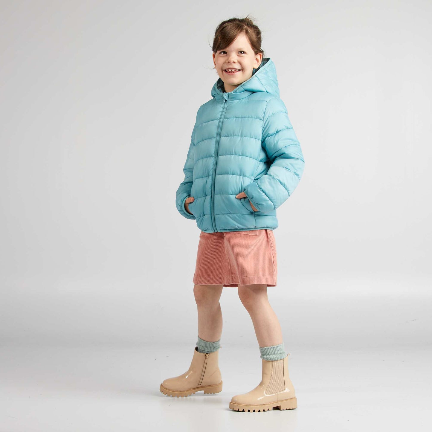 Anorak acolchado con capucha AZUL