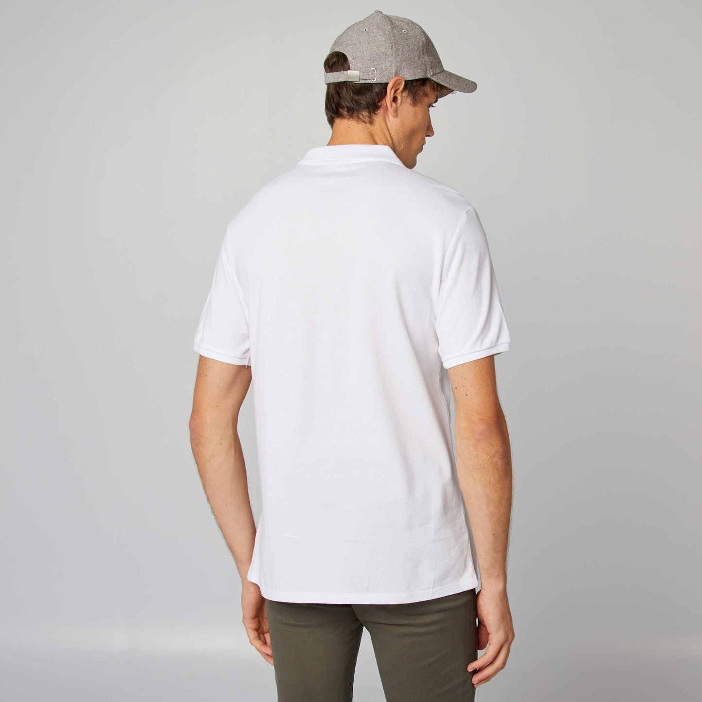 Remera de piqué de algodón blanco