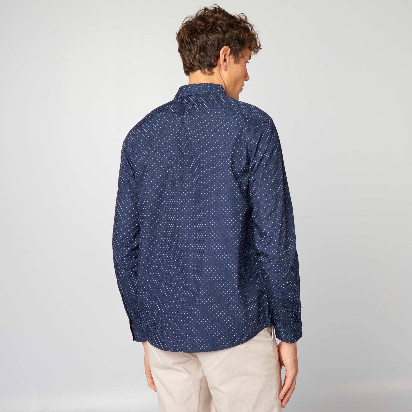 Camisa regular de lunares AZUL