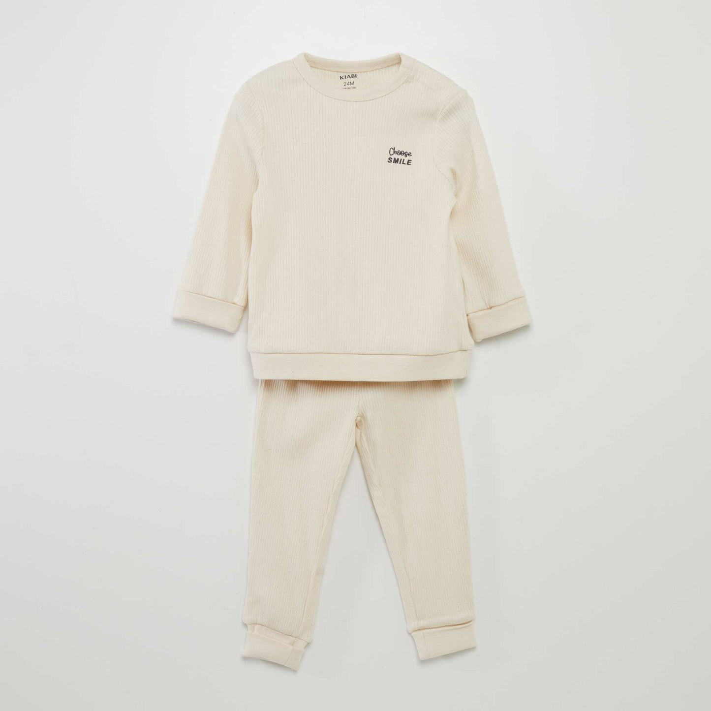 Pijama de canalé evolutivo - 2 piezas BLANCO