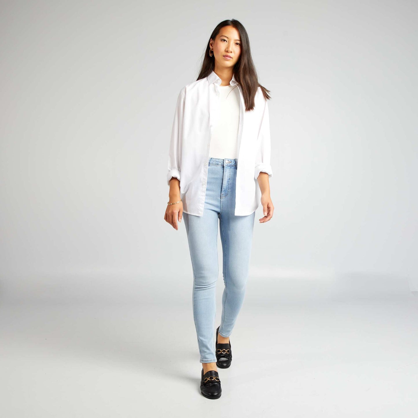 Jean skinny de tiro alto - L30 AZUL