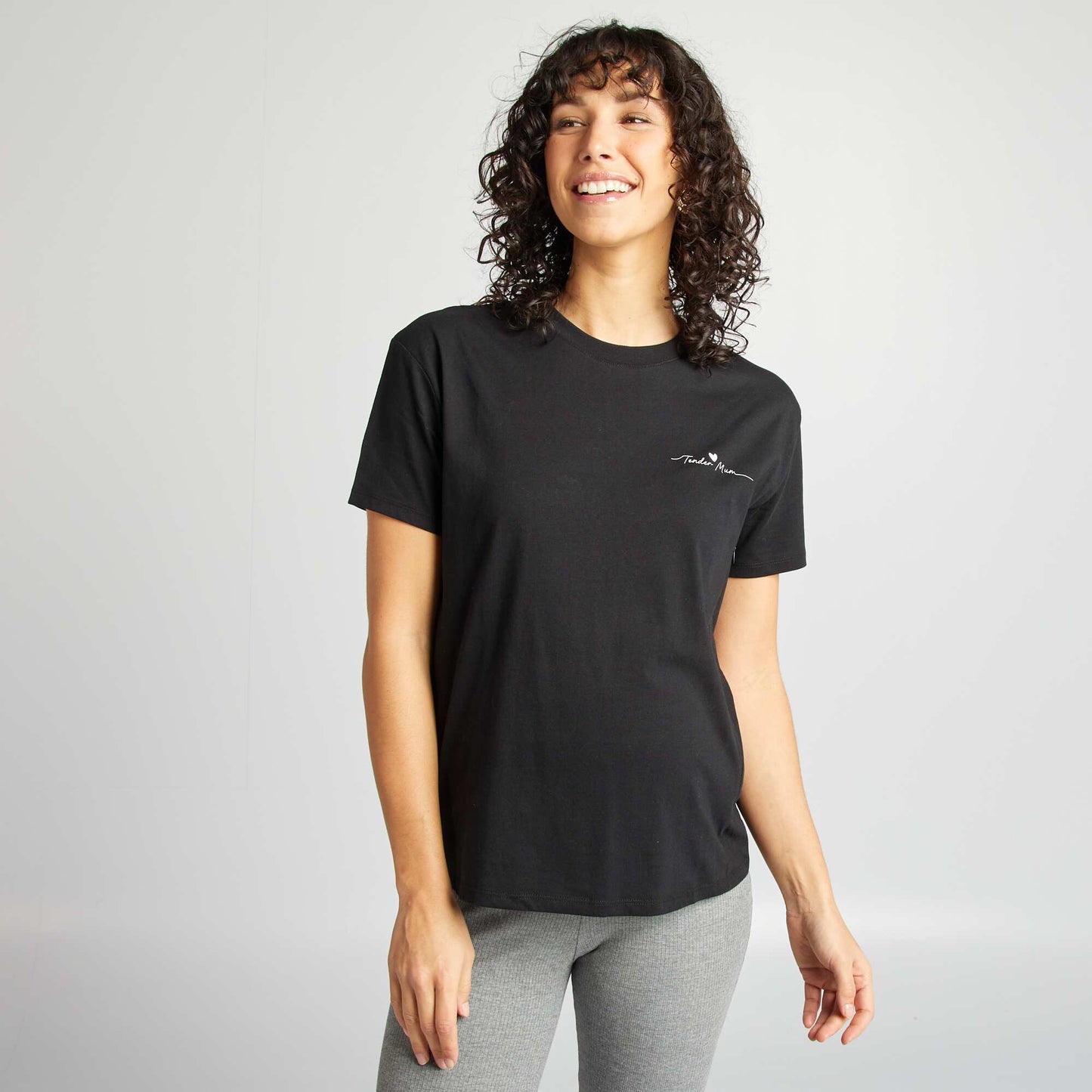 Camiseta lactancia con estampado NEGRO