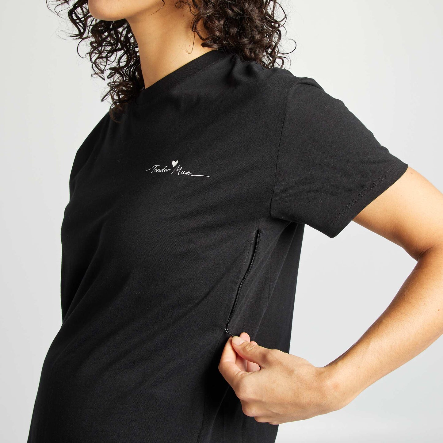Camiseta lactancia con estampado NEGRO