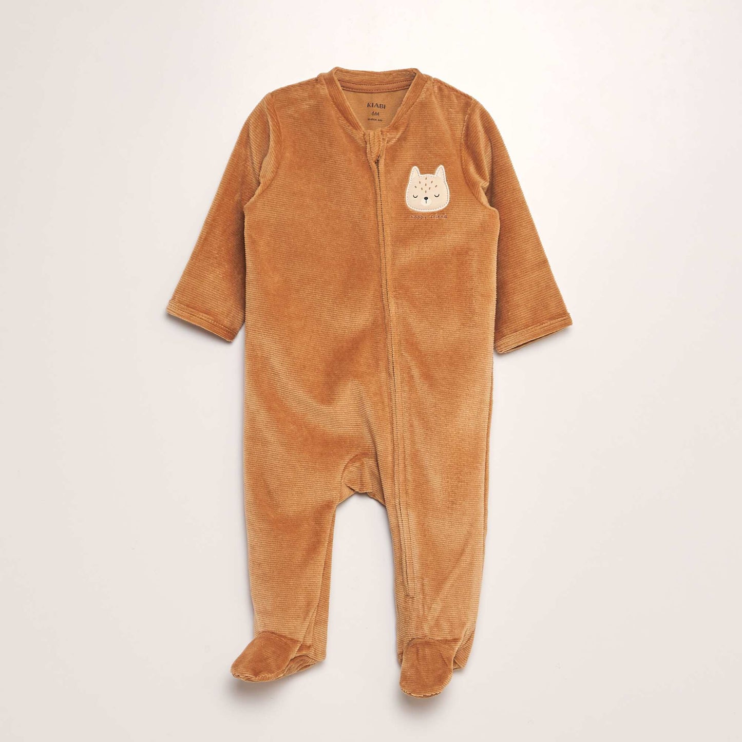 Pijama de terciopelo acanalado MARRON