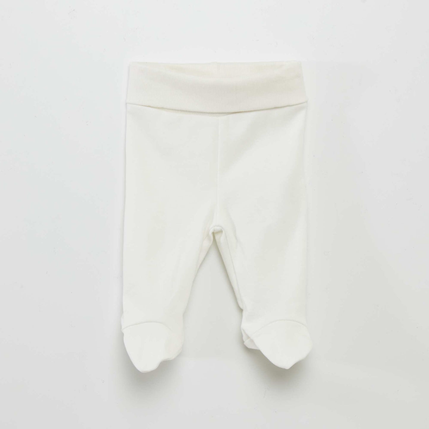 Conjunto de body + pantalón con pies + gorro BLANCO