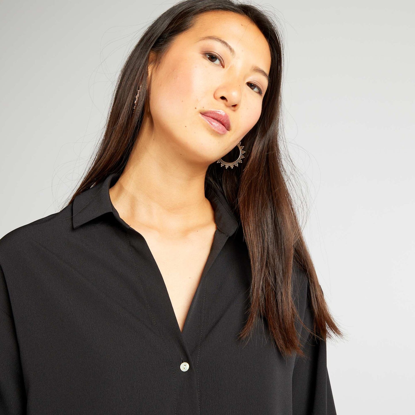 Blusa fluida negro