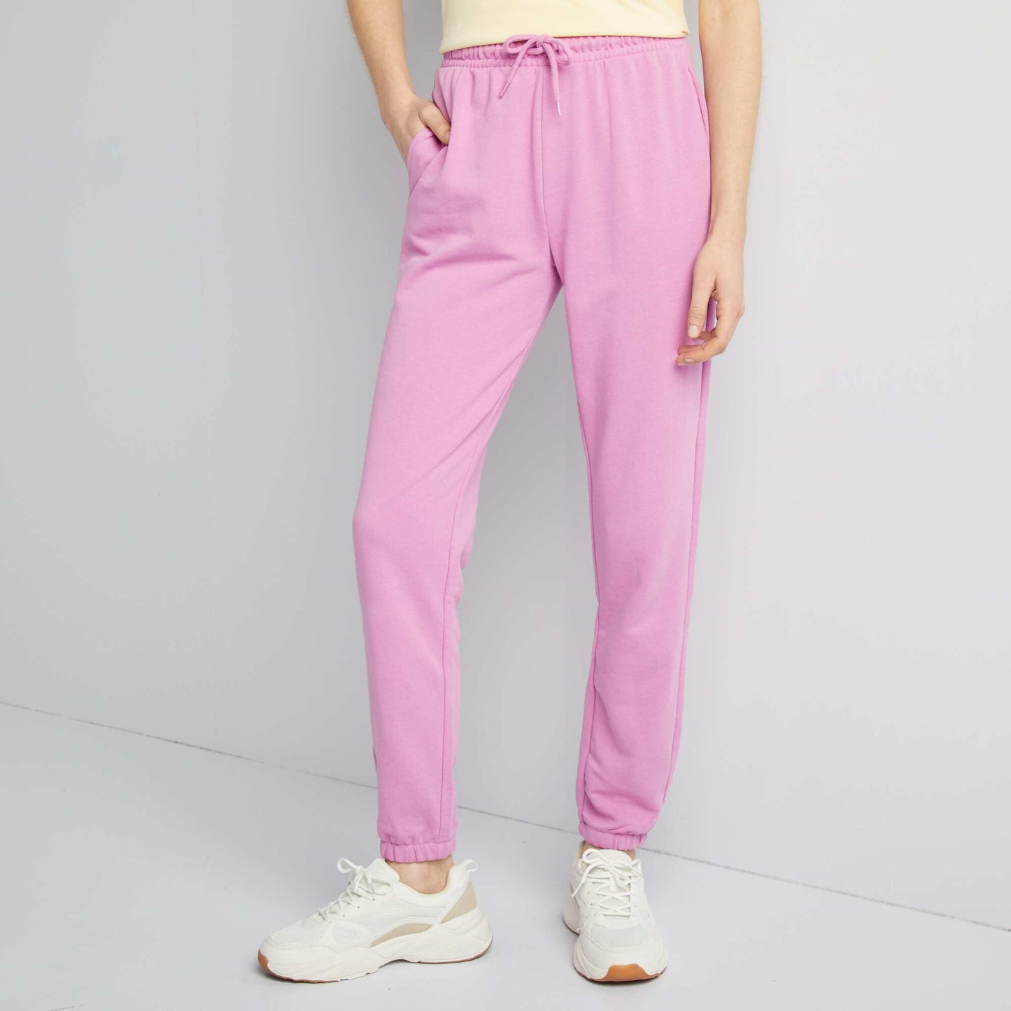 Pantalón de jogging liso fino ROSA