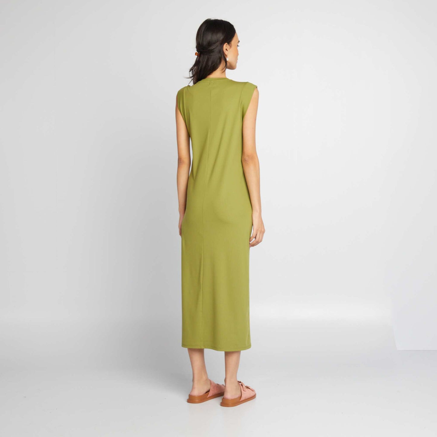 Vestido tipo camiseta midi VERDE