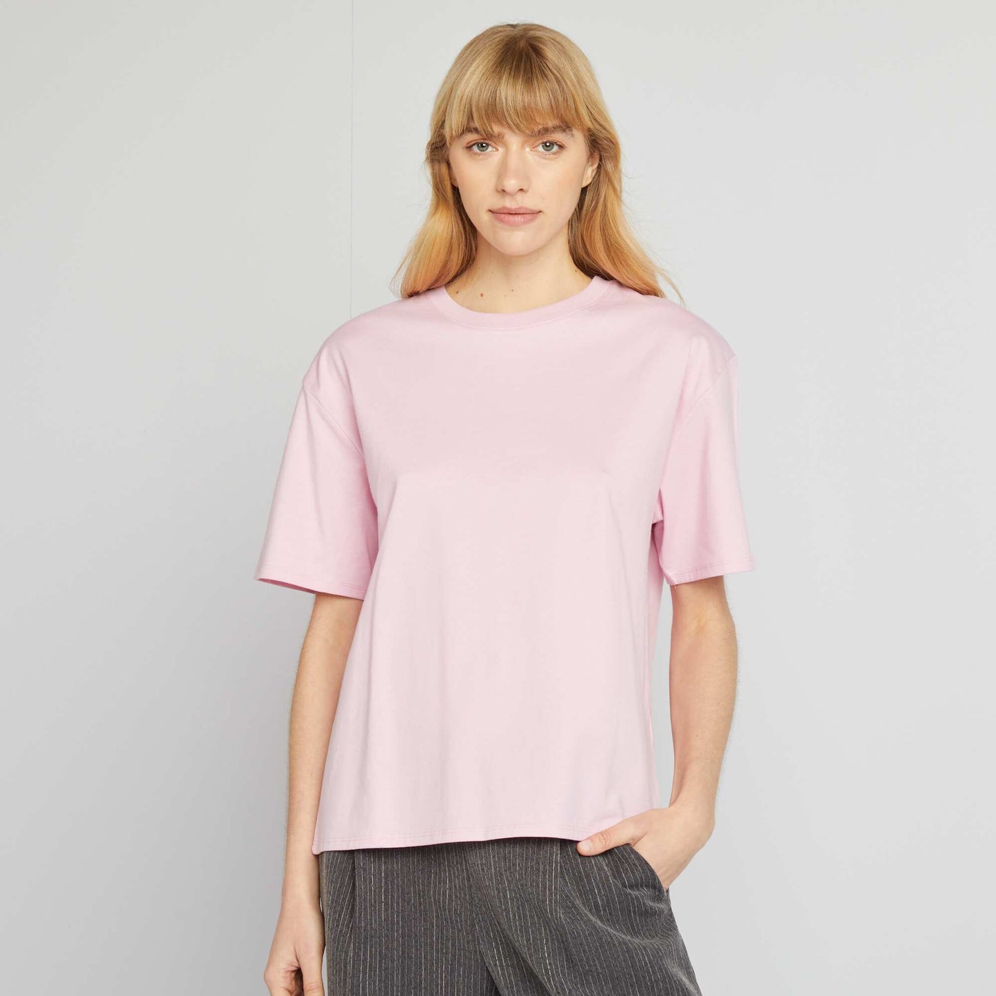 Camiseta de cuello redondo oversize ROSA